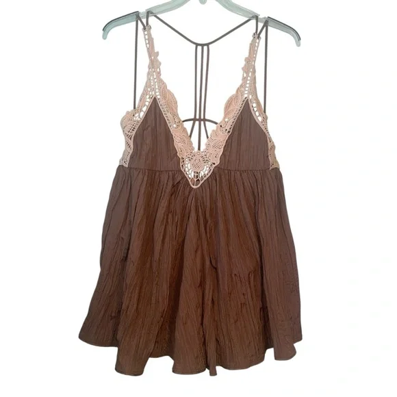 Free People Breathless lave mini babydoll dress. Size medium. - Picture 1 of 15